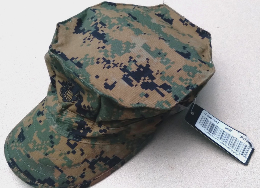 NOS U.S. MARINES MARPAT 8-POINT GARRISON WOODLAND UTILITY COVER MEDIUM 57-59cm