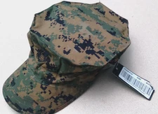 NOS U.S. MARINES MARPAT 8-POINT GARRISON WOODLAND UTILITY COVER MEDIUM 57-59cm