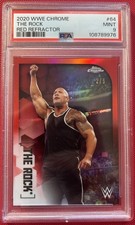 The Rock Red Refractor /5 PSA 9 Topps WWE 2020 Chrome 