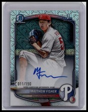 2025 Bowman Draft Chrome Matthew Fisher #CPA-MF Auto /150 HTA Choice Refractor