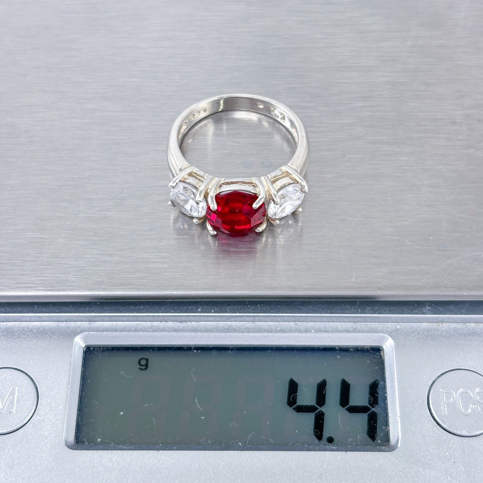 Simulated Ruby Cubic Zirconia Ring | Sterling Sil… - image 12