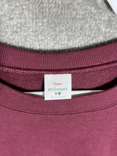 Hanes EcoSmart Sweatshirt Womens Size 4XL Maroon Drop Shoulder Crew Neck New - Picture 3 of 7
