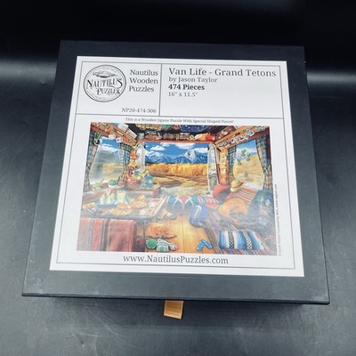Nautilus Puzzles Van Life Grand Tetons Wooden Jigsaw Puzzle By Jason Taylor 100%