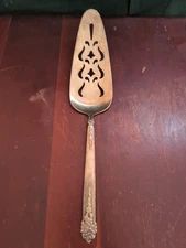 King Edward National Silver Pie Server 10" Silverplate Utensil Vintage Moss Rose