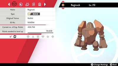 Pokemon Schwert & Schild Shiny Regirock 6IV Max EVs
