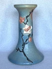 Roseville Pottery Magnolia (Blue) No. 665 pedestal 16.5" EX! For 8" jardiniere