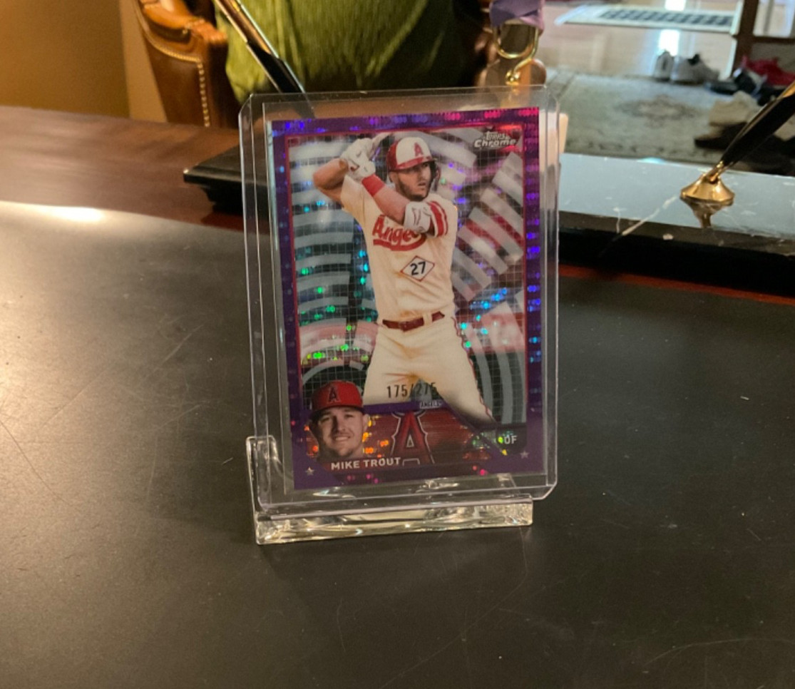 Topps 2023 Chrome Purple Sonar Refractor #27 Mike Trout Angels /275