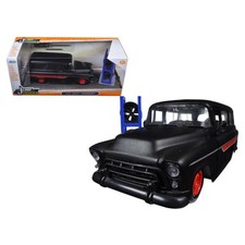 1957 Chevrolet Suburban matt schwarz/rot Just Trucks mit extra Rädern 1/24 Diec