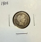 1908 U.S. 10¢ Barber Dime – Nice Circulated Example