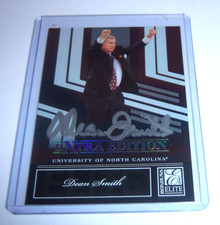 DEAN SMITH NORTH CAROLINA TARHEELS,HOF JSA/STAMP/COA SIGNED CARD