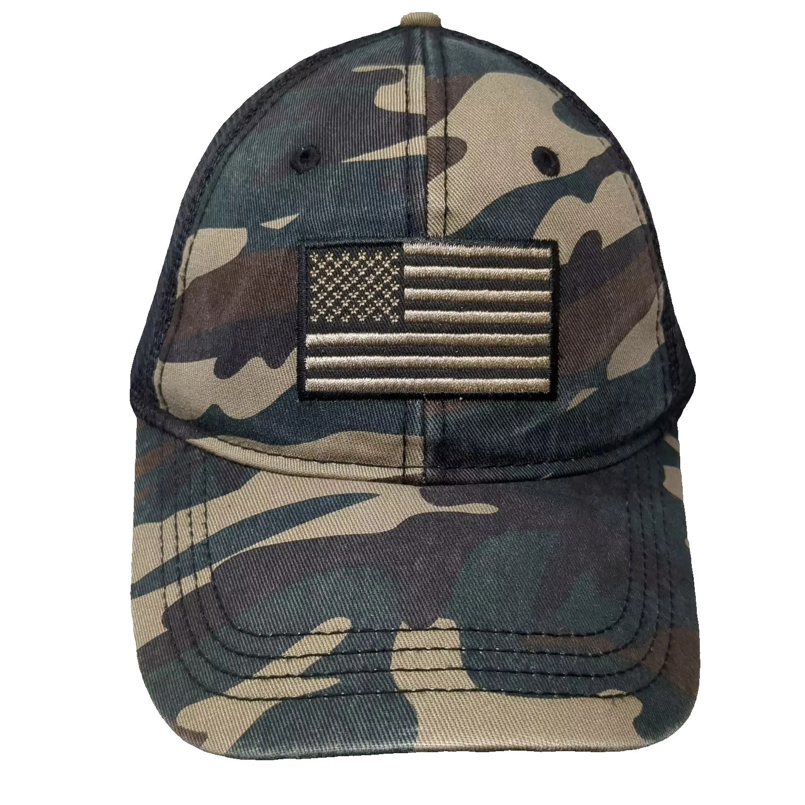 H3 Headwear Trucker Hat Green Black OS Camo American Flag Snapback Adjustable