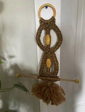 Vintage Beaded Macrame Wall Hanging