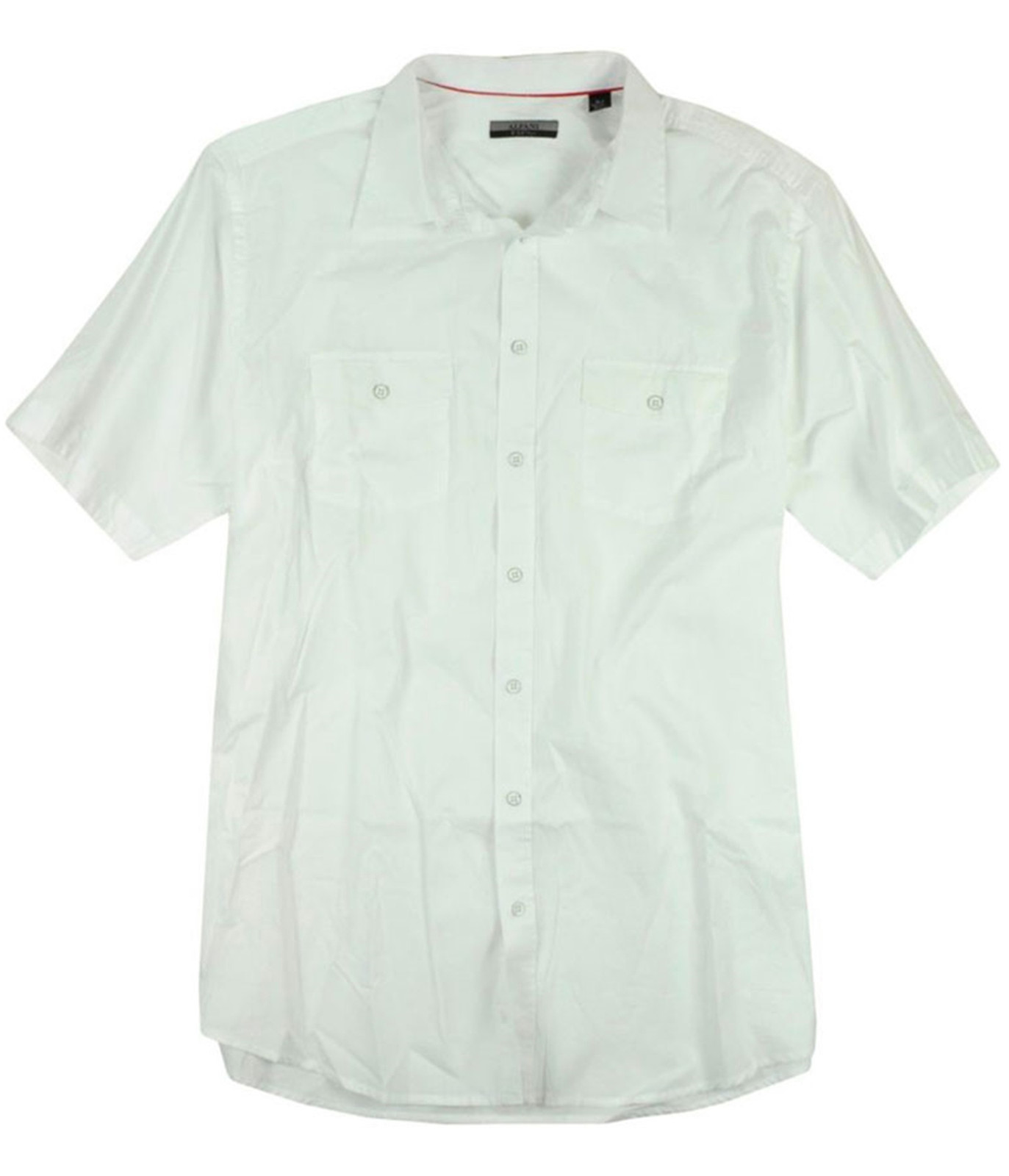 Camisa con botones Alfani para hombre sólida Ss, blanca, grande y alta, grande 2X