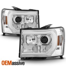 For 07-13 Gmc Sierra 15002500hd3500hd Clear Drl Led Tube Projector Headlights