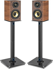 Upgraded 45 Degree Swivel Speaker Stands Pair 28 Inch Heavy Duty Cable Managemen