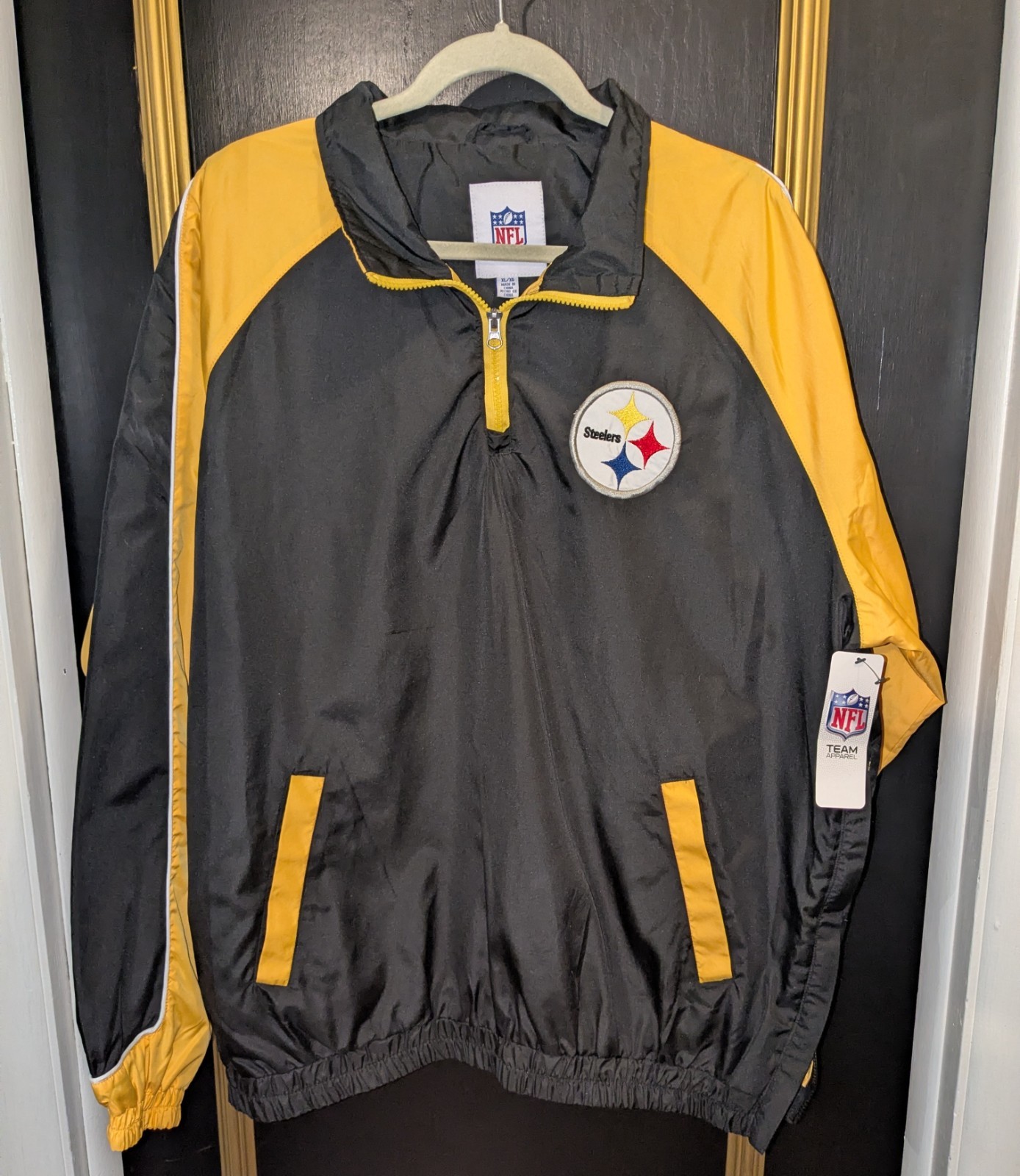 Pittsburgh Steelers NFL Team Apparel Windbreaker Pullover Jacket XL 1/4 Zip NWT