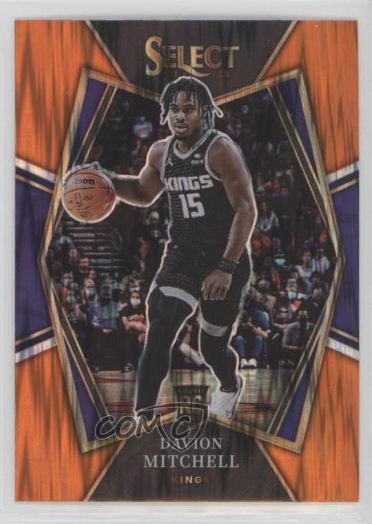 2021-22 Panini Select Premier Level Orange Flash Prizm Davion Mitchell #118 0l1o
