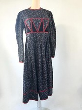 70s Vintage Gunne Sax Jessica McClintock Prairie Maxi Dress Floral Size S/M