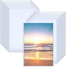 Vmiapxo 32 Pack Toploaders for Cards, 5X7 Photo Sleeves, Rigid Hard Plastic Card