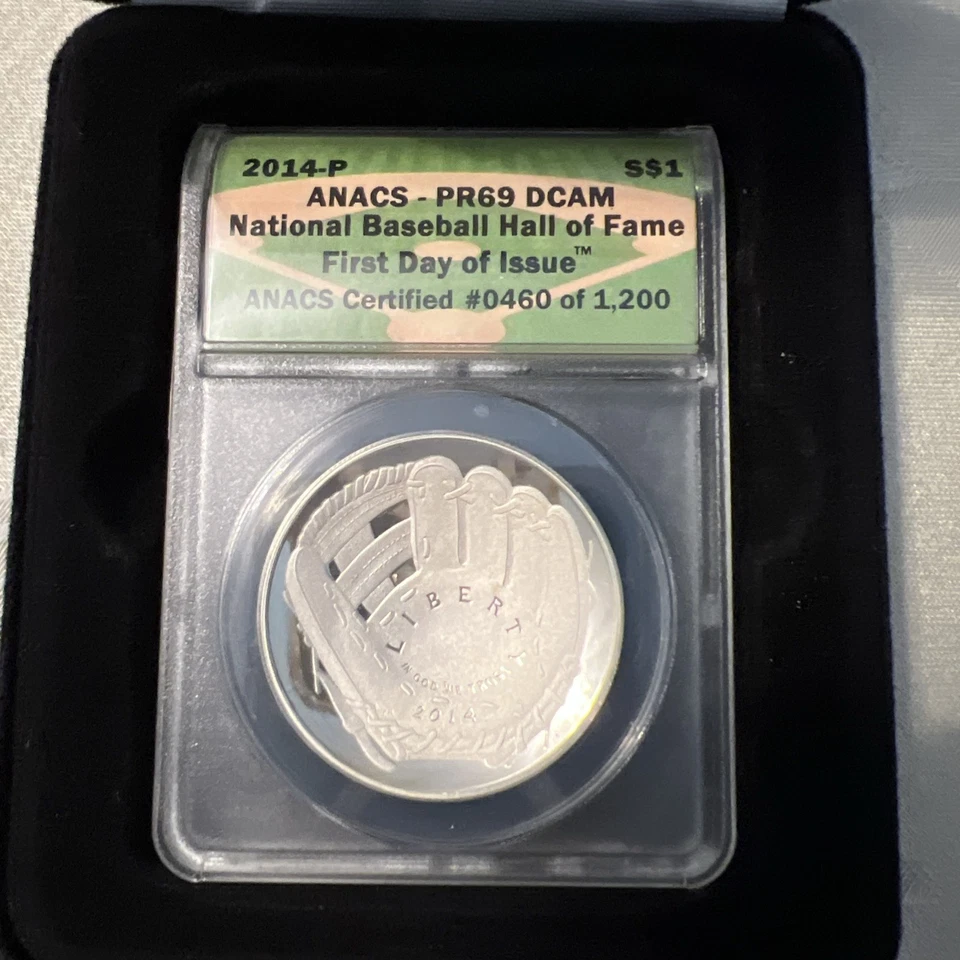 2014-P $1 SILVER DOLLAR BASEBALL HALL OF FAME ANACS PR69DCAM FIRST DAY ISSUE - Image 3 of 3