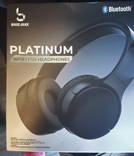 bass jaxx platinum bluetooth  wireless headphones w/ mic, black