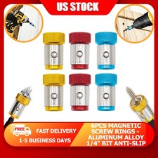 6 x Screwdriver Head Magnetic Ring Pivoting Bit Tip Screw Holder Magnetizer
