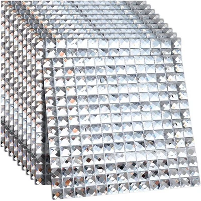 Geetery 10 Sheets 12 x 12 Inches Mirror Glass Mosaic Tile Backsplash Crystal ...