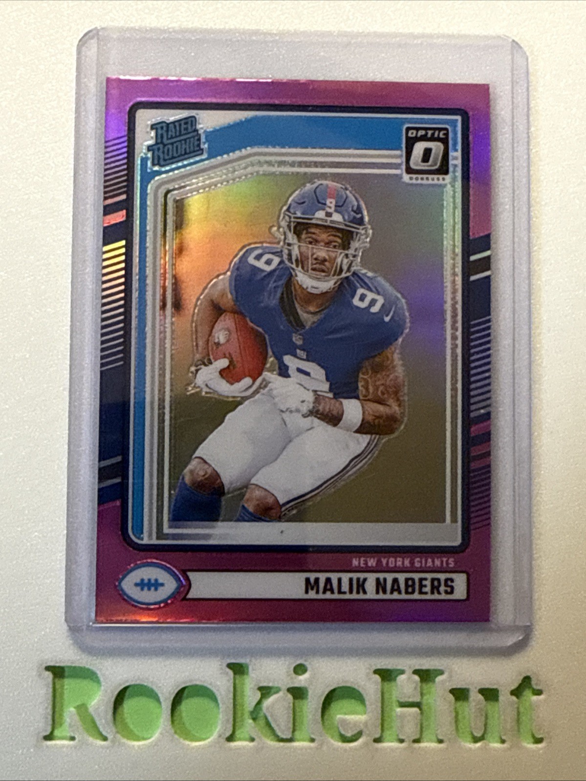 2024 Panini Donruss Malik Nabers Rated Rookie Pink Prizm Optic Preview Rc SP