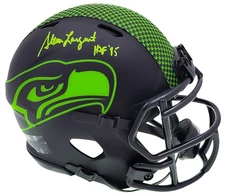 Steve Largent Signed Seahawks Eclipse Black Speed Mini Helmet "HOF 95" MCS Holo