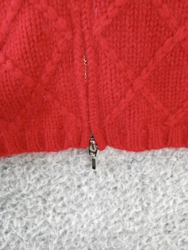 Brooks Brothers Strickjacke Pullover Weste Herren L rot rein 100% Kaschmir Strick Reißverschluss Vintage - Bild 7 von 8