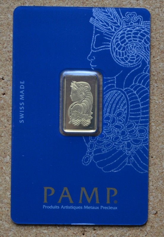 5 gram Gold Bar - PAMP Suisse - Fortuna - 999.9 Fine Sealed Assay  NO RESERVE