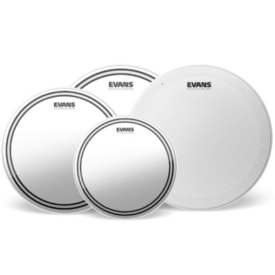 Evans EC2S Clear Drum Heads (12'', 13'', 16'') mit 14'' HD Dry