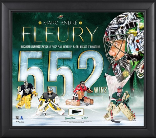 Marc-Andre Fleury Minnesota Wild Framed 15x17 Second in Wins Ball-LE 552