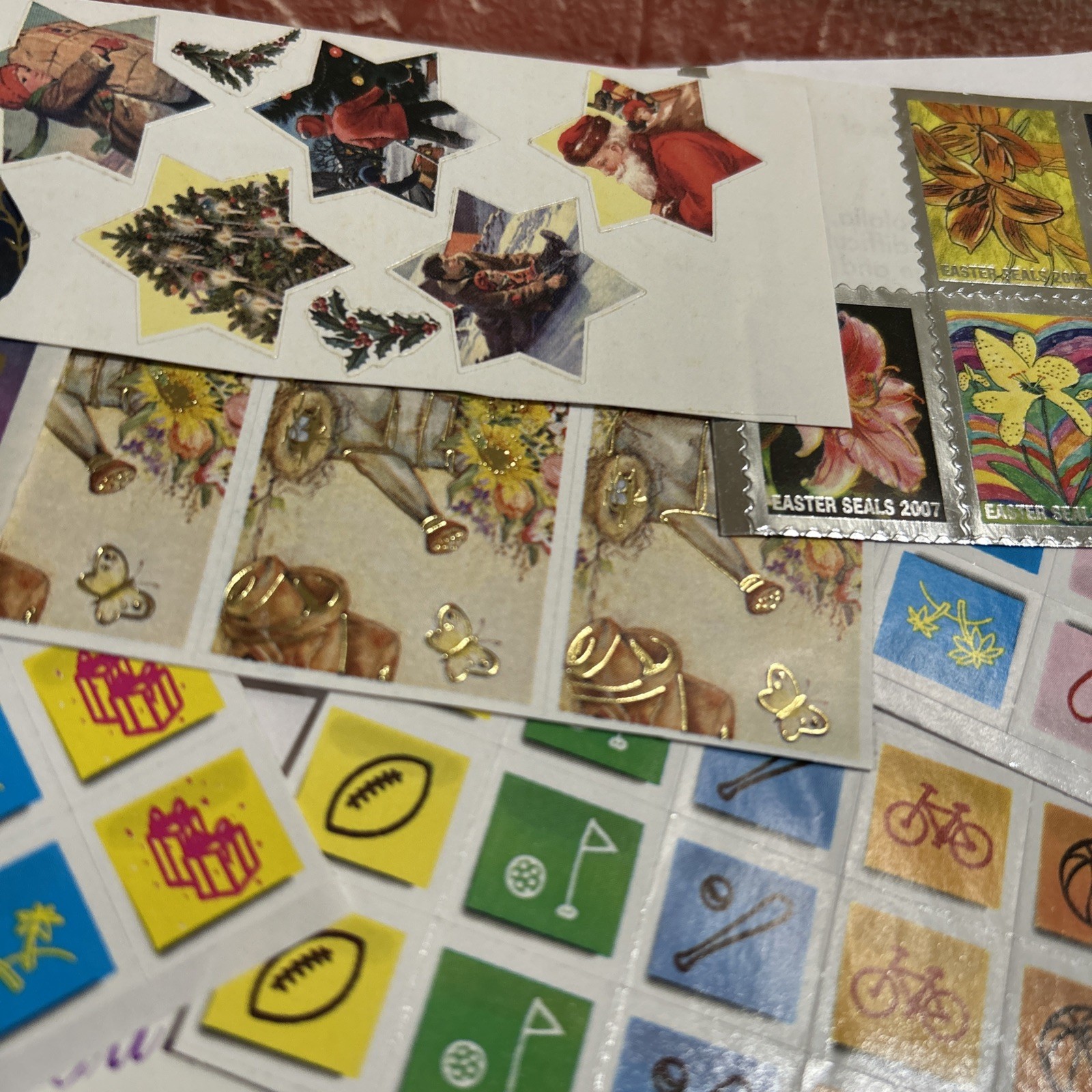 Huge Lot Easter Seals, WWF,   Stickers Stamps, Birds Flowers, Panda, Mini, Mail