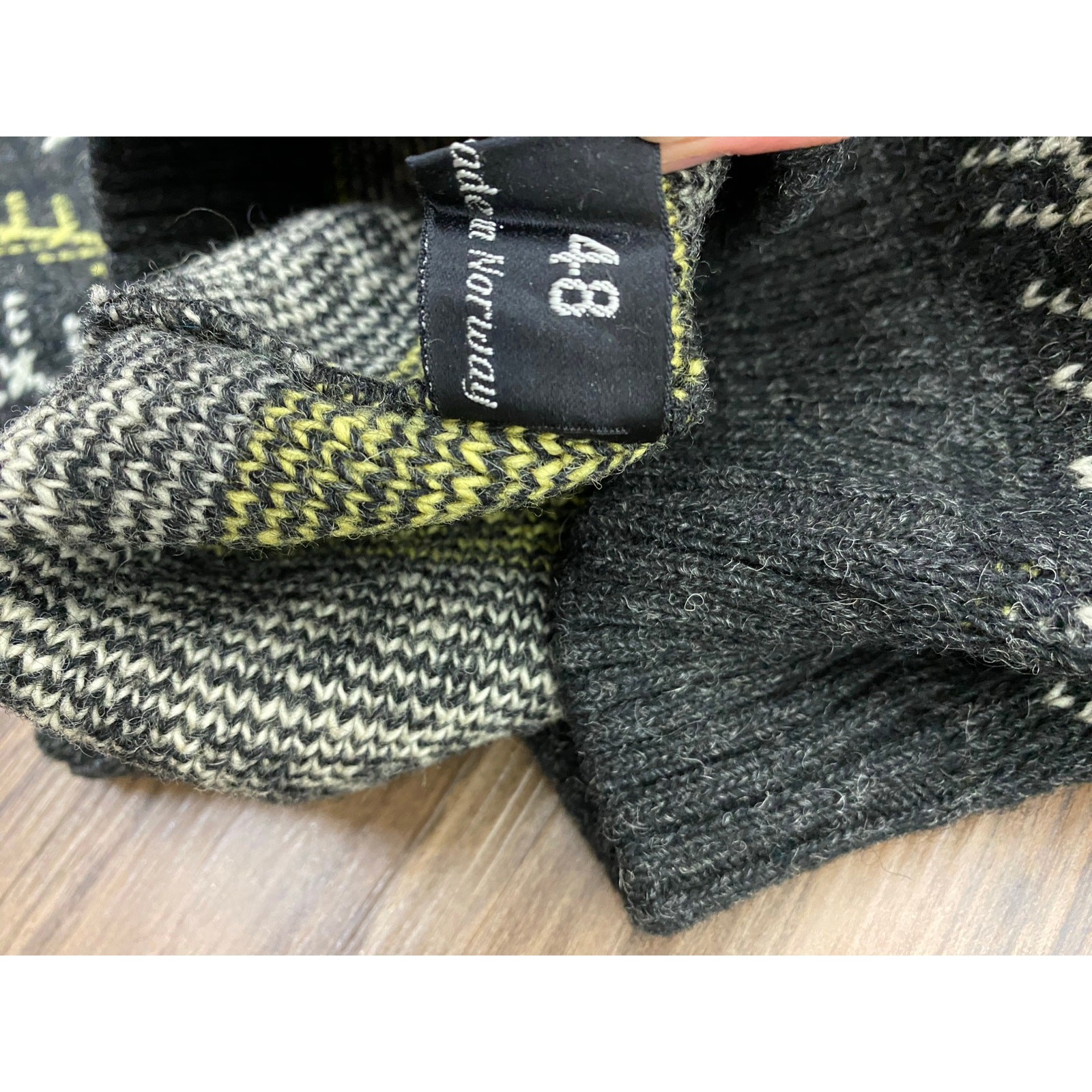 VTG Women Gresvig Figgjo Norway Nordic snowflake virgin wool collared sweater XL