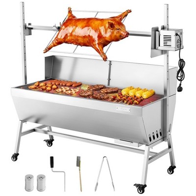 Rotisserie Grill, 38W BBQ Outdoor Pig & Lamb Spit Roaster, Charcoal Spit Roaster