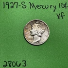 1927-S Mercury Dime 10c VF Very Fine 90% Silver