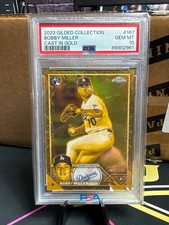 2023 Topps Chrome Gilded Cast In Gold Bobby Miller RC #167 /199 Dodgers PSA 10