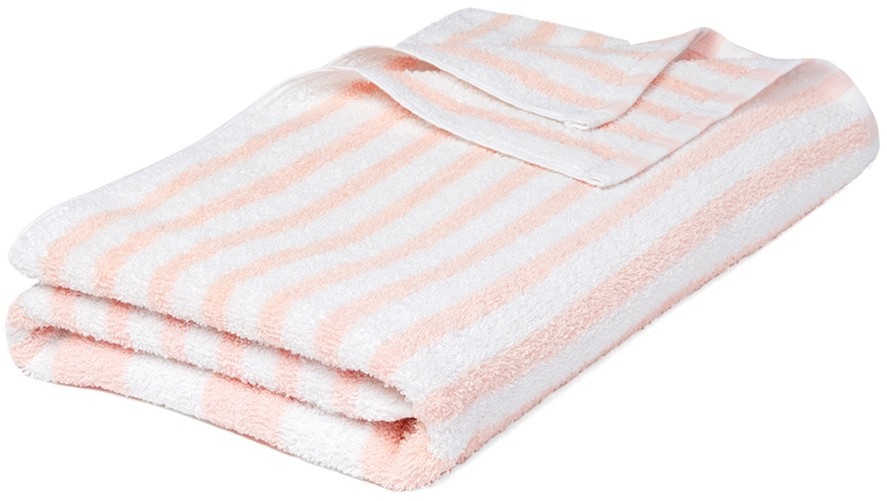 Peach & White Tropical Stripe Pool Towels 30x70 360 GSM Cotton | Hotel/Spa Bulk
