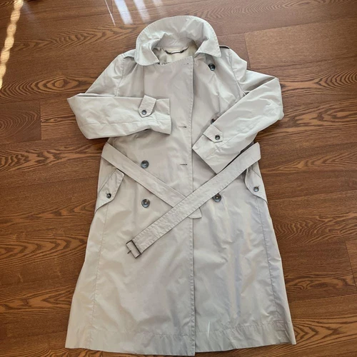 OFF WHITE Max Mara STUDIO cappotto donna con cintura trench beige bianco sporco USA8 M FR40