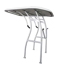 Dolphin Pro3 Heavy Duty Fishing Boat T Top Anodized W/White Fiberglass Hard Top