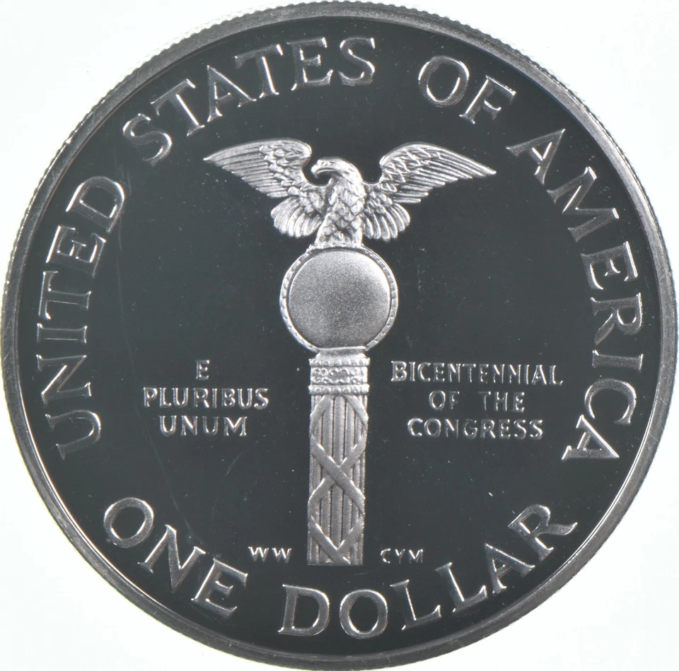 1989-S Proof Congressional Commemorative Silver Dollar $1 - Image 2 of 3