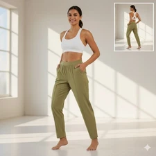 Athleta Vienna Slim Pantalon Olive Green Activewear Women's 6 P NWT
