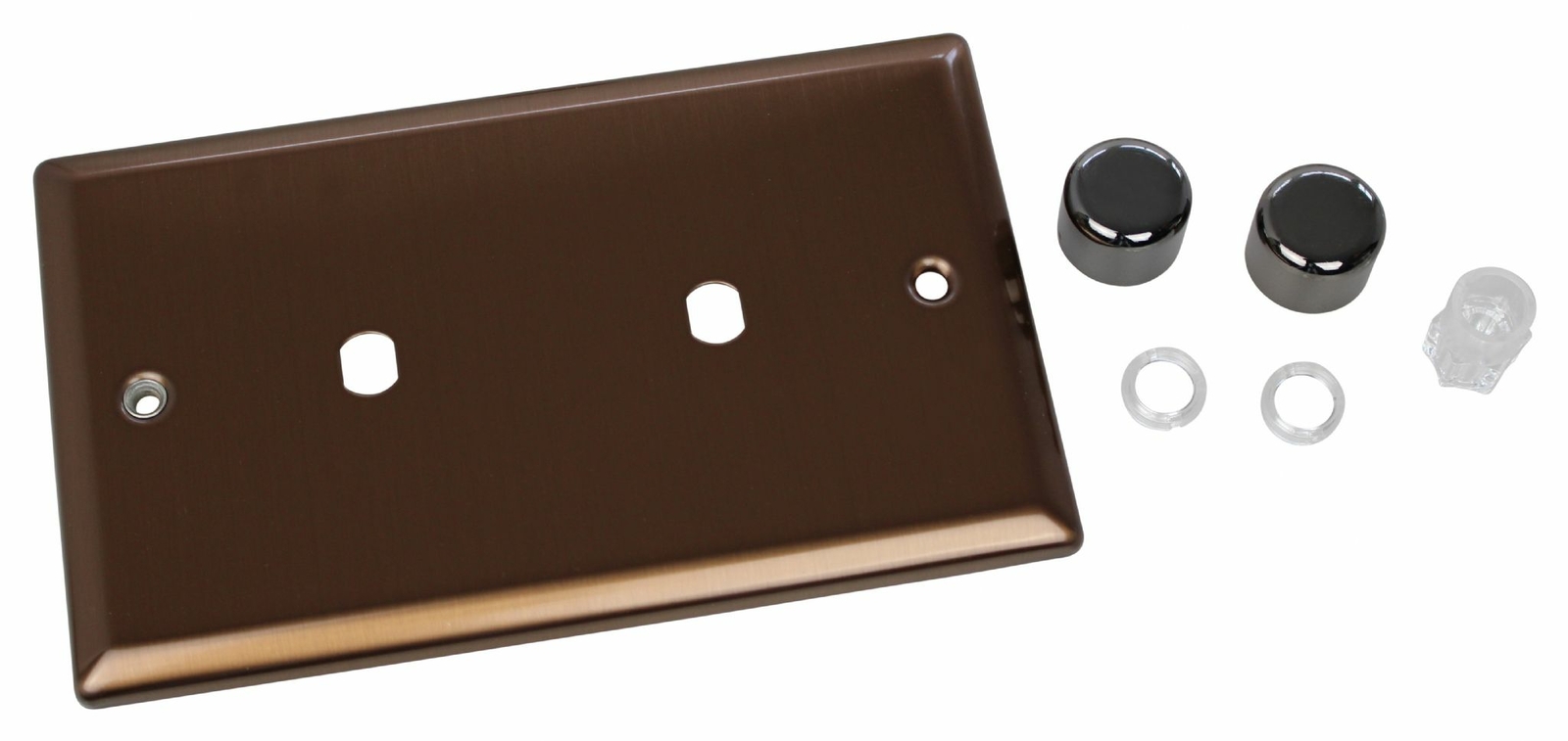 Varilight WYD2.BZ Urban Brushed Bronze 2 Gang Dimmer Twin Plate Only + Knobs