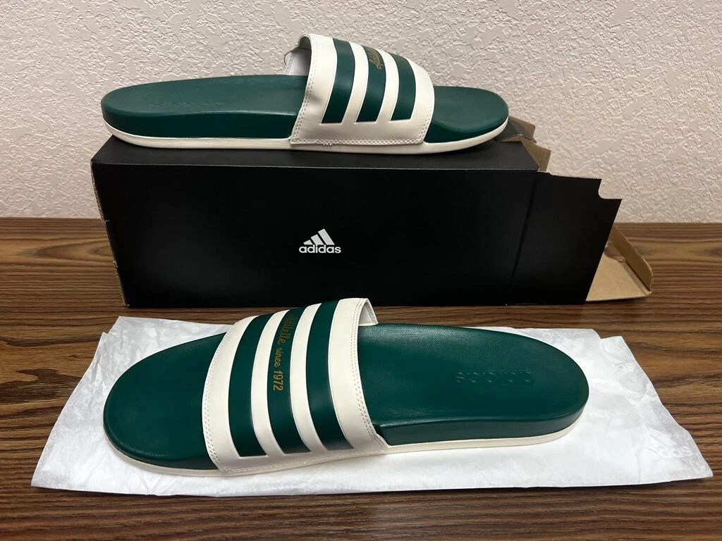 NEW ADIDAS GW8754 US MEN 13 WOMEN 14 ADILETTE COMFORT SLIDE COLLEGIATE GREEN