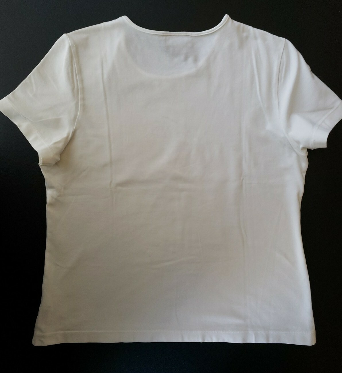 Lands' End Crew Neck Short Sleeve Cotton Stretch TShirt Medium