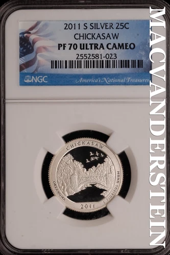 2011-S Silver Chickasaw NP Quarter - NGC PF 70 Ultra Cameo - Scarce  #SLG954