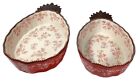 Rare Temptations Tara Bakeware Red Floral Lace 2Pc Pineapple Set Nest Bake Serve