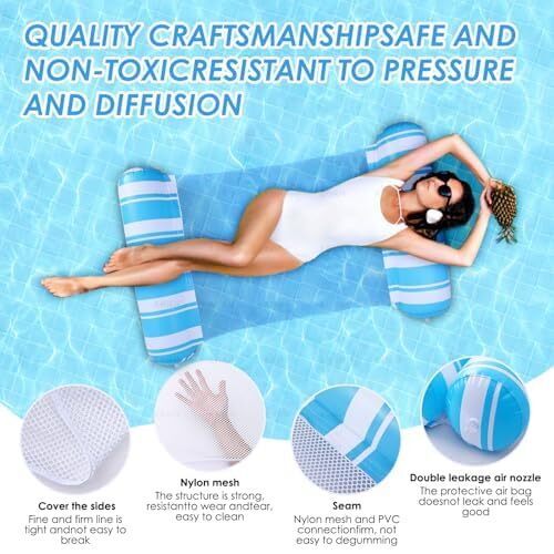 4-in-1 Water Hammock Float,Saddle, Drifter,Lounger Pool Float for Adults - Picture 7 of 7