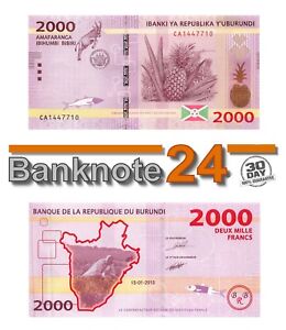 Burundi 2000 Francs Banknote 2015 UNC